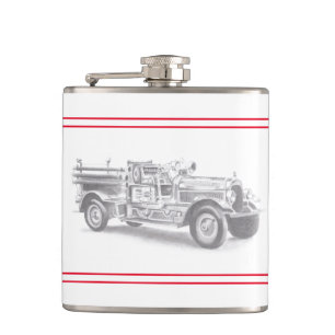Cantil desenho a lápis de caminhão de bombeiros vintage