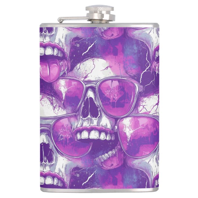 Cantil Desenho de padrão de caveira com óculos de sol rox (Frente)