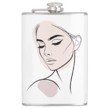 Desenho De Rosto De Mulher De Uma Linha N.O 3 (Com