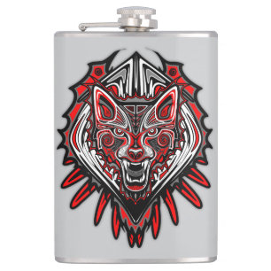 Cantil Desenho de Totem Tribal Haida de Lobo