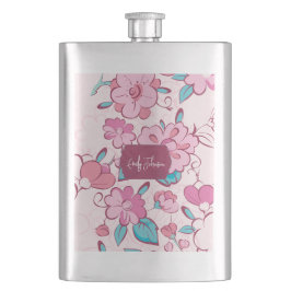 Cantil Desenho Floral Elegante com Nome Personalizado de