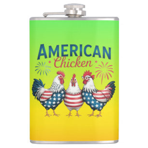 Cantil Desenho Patriótico Americano de Frango de 4 de Jul