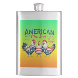 Cantil Desenho Patriótico Americano de Frango de 4 de Jul