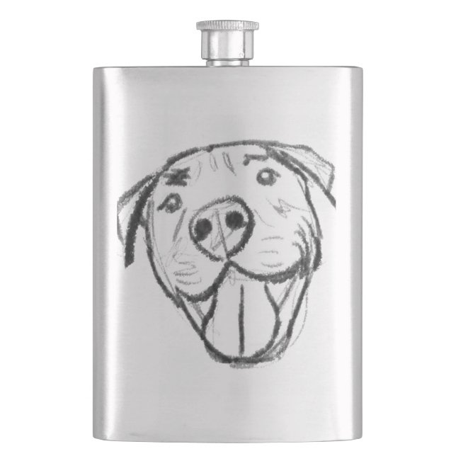 Cantil desenho pitbull simples amantes de cães preto bran (Frente)