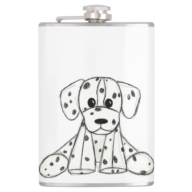Cantil Desenho simples de um cão dalmata de pelúcia em pr (Frente)
