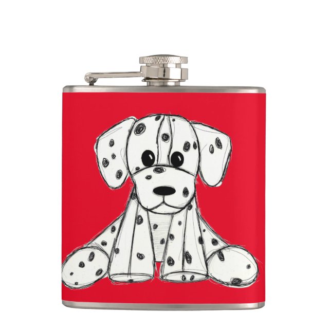 Cantil Desenho simples de um cão dalmata de pelúcia em pr (Frente)