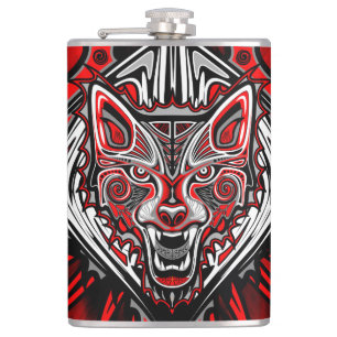 Cantil Desenho Totêmico Tribal Haida de Lobo