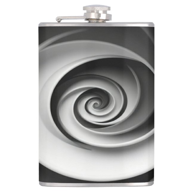 Cantil Design Abstrato Espiral Preto e Branco Elegante (Frente)