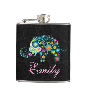 Cantil Design de Elefante Floral Retro