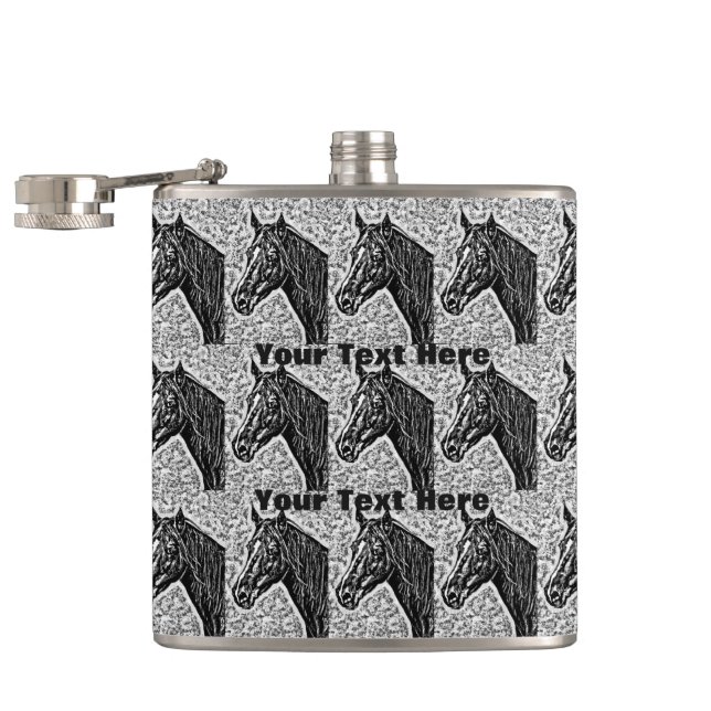 Cantil design de equino, figura negra e branca de um cava (Aberto)