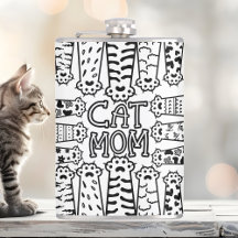 Design de Impressão de Paw Mãe de Gato Preto e Bra