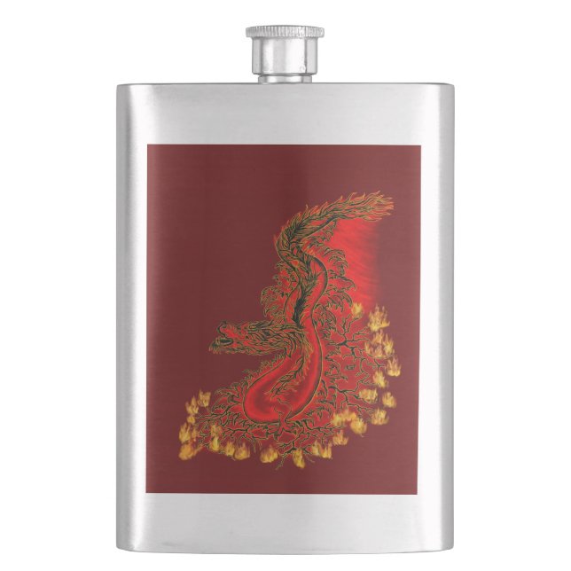 Cantil Design de ouro e vermelho do Dragão da China (Frente)