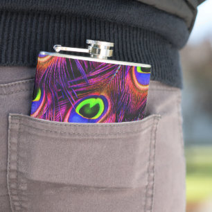 Cantil design de textura de penas de pavão rosa e roxo