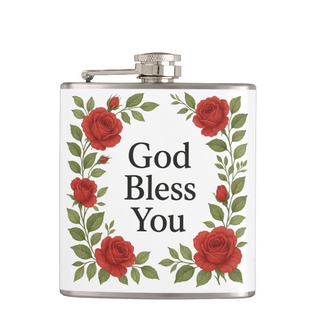 Cantil Deus Abençoe Você Rosa Floral Religiosa (Frente)