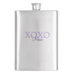 Cantil Dia de os namorados Xoxo adicione nome pastel roxo