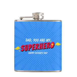 Cantil Dia dos Pais Retro Cômico Super-Herói
