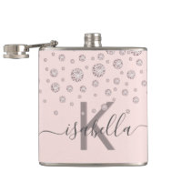 Diamantes rosa bege ouro rosado monograma script