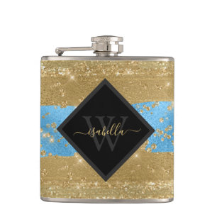 Cantil Diversão Monogramada Moderno Glitter Dourado Scrip
