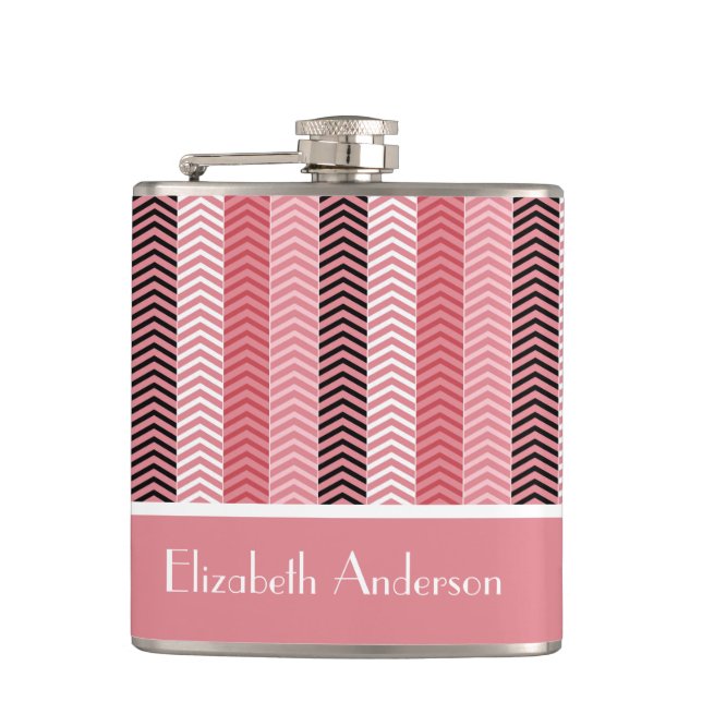 Cantil Divisórias Chevon Rosa Moderna Chic com Nome (Frente)