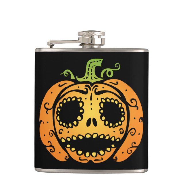 Cantil Doce Rosto de Abóbora de Halloween (Frente)