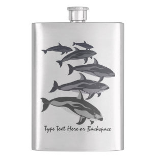 Cantil Dolphin Flask Custom White Sided Dolphart Flask