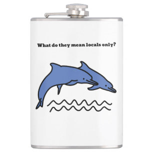 Cantil Dolphin Ocean Love Waves Vinyl Wraps Flask