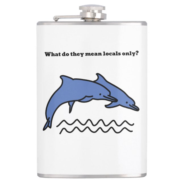 Cantil Dolphin Ocean Love Waves Vinyl Wraps Flask (Frente)