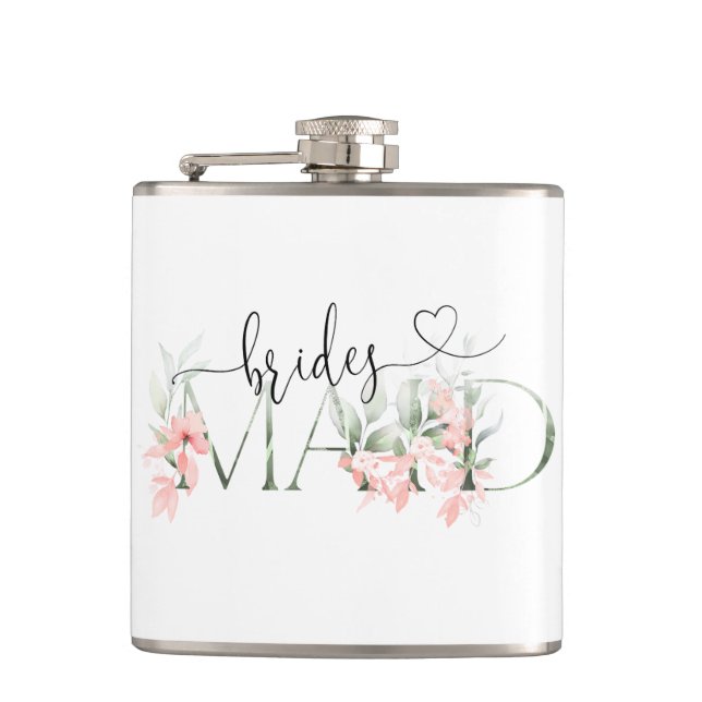 Cantil Donativos de Bridesmaid Flask Floral Festas de cas (Frente)
