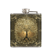 Dourada Árvore Ornamentado da Vida Frasco Russo An