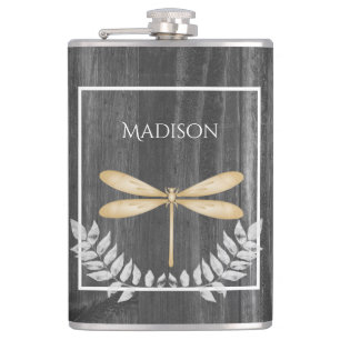 Cantil Dourado Dragonfly Rustic Flask