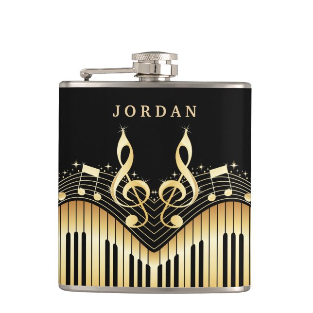 Cantil Dourado E Preto Teclado Musical (Frente)