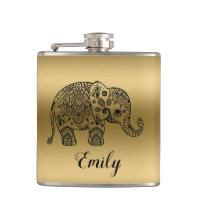 Dourado fundo do Elefante de Paisley Preto-Bonito