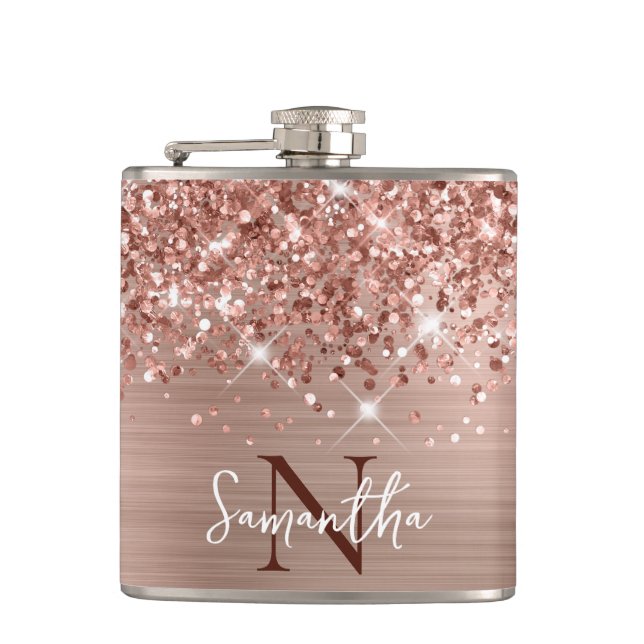Cantil Dourado Rosa Espelhado Monograma Glam (Frente)