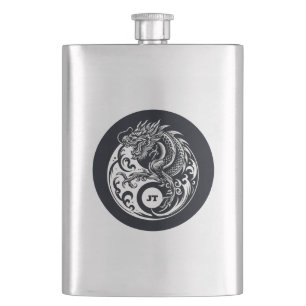 Cantil Dragão Chinês em Preto e Branco Personalizado
