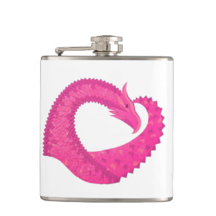Cantil Dragão-coração rosa-quente em branco