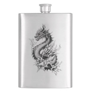 Cantil Dragon Fantasy Wild Animal Illustration Art Tattoo
