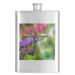 Cantil Dragonfly em pintura realística verde e azul