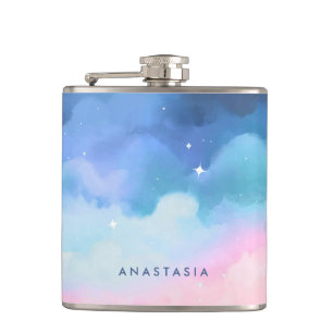 Cantil Dreamy Pastel Clouds Personalizada Hip Flask