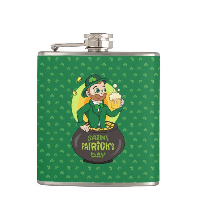Cantil Duende de desenho animado em uma panela de ouro se (Frente)