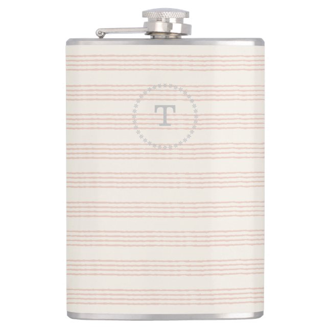 Cantil Dusty Rosa Modern Monograma Nome Boho Strip (Frente)