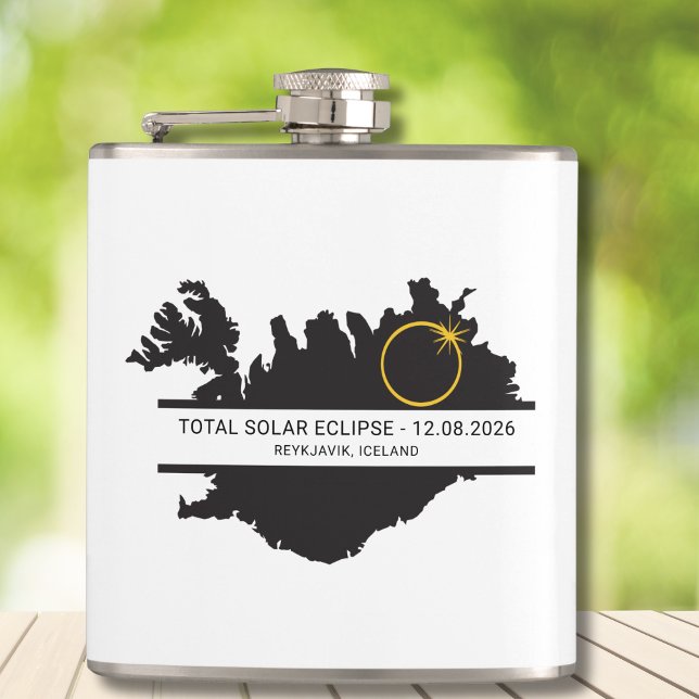 Cantil Eclipse Total do Sol Agosto 2026 – Islândia Person (Change city, if you wish,  to personalize)