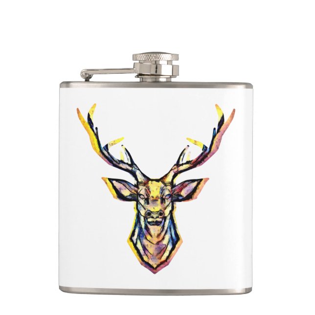 Cantil Ein Hirschkopf als buntes Bild im Aquarell Stil    (Frente)