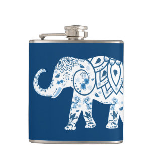 Cantil Elefante Azul Padrão do ornamentado