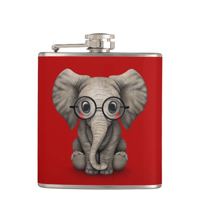 Cantil Elefante bonito do bebê com os vidros de leitura (Frente)