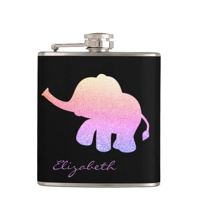 Cantil Elefante Brilhante de Ombre, Preto - Personalizado (Frente)