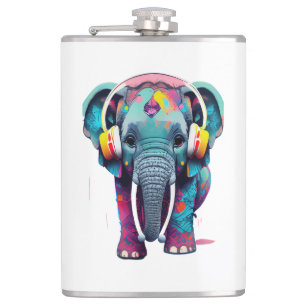 Cantil Elefante de Bebê Bonito com Fones de ouvido