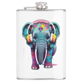 Cantil Elefante de Bebê Bonito com Fones de ouvido