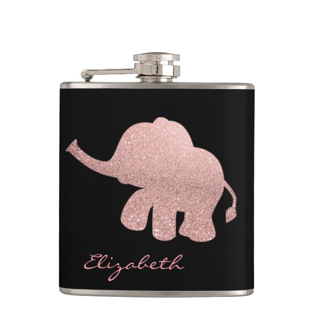 Cantil Elefante de brilho Dourado rosa, Preto - Personali (Frente)