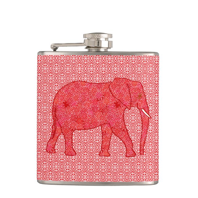 Cantil Elefante de flor - vermelho profundo e coral (Frente)