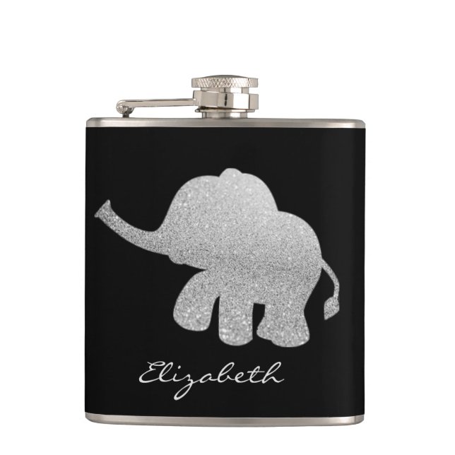 Cantil Elefante De Lata, Preto - Personalizado (Frente)